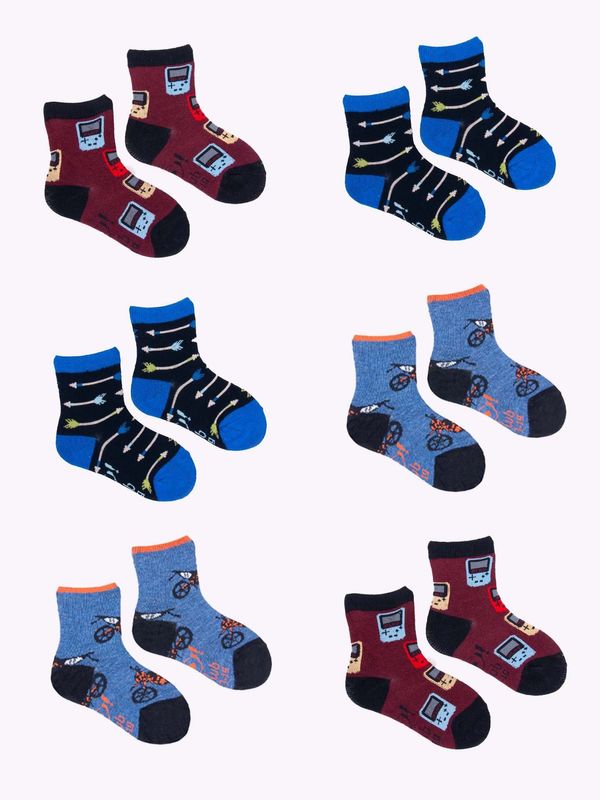 Yoclub Yoclub Kids's Boys' Cotton Socks Patterns Colours 6-pack SKA-0117C-AA00-001