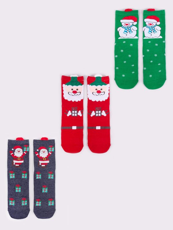 Yoclub Yoclub Kids's Christmas 3Pack Socks SKA-X017U-AA00-0001