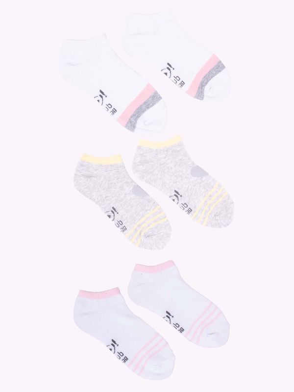 Yoclub Yoclub Kids's Girls' Ankle Cotton Socks Patterns Colours 3-pack SKS-0028G-AA30-001