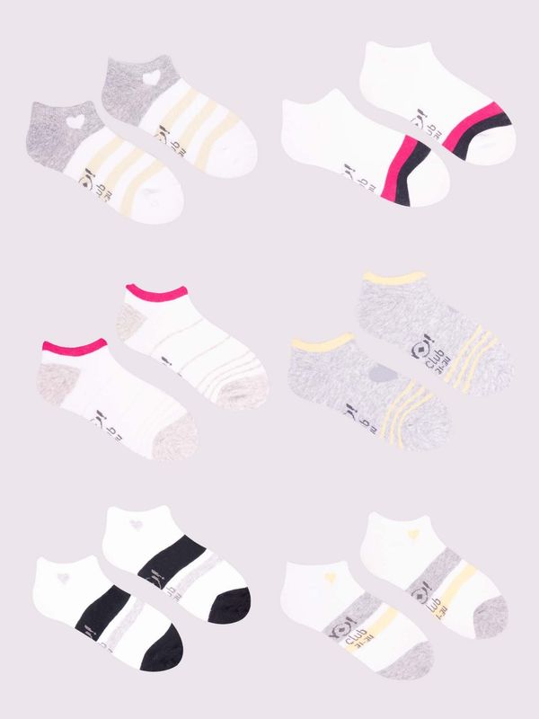 Yoclub Yoclub Kids's Girls' Ankle Cotton Socks Patterns Colours 6-pack SKS-0008G-AA00-002