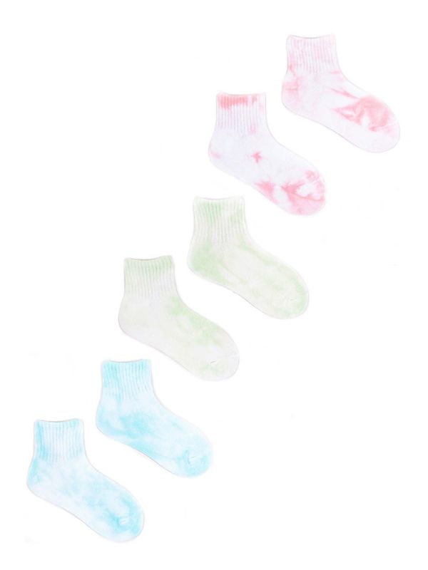 Yoclub Yoclub Kids's Girls' Ankle Cotton Socks Tie Dye 3-Pack SKS-0091U-0000