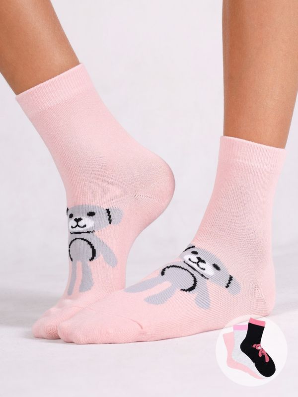 Yoclub Yoclub Kids's Girls' Socks Teddy 3-Pack SKA-0157G-A600