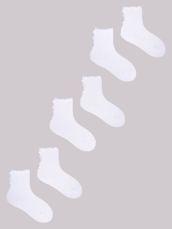 Yoclub Yoclub Kids's Girls'  Socks With Frill 3-Pack