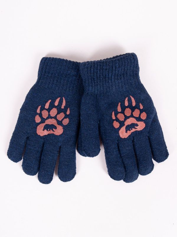 Yoclub Yoclub Kids's Gloves RED-0200C-AA5A-004 Navy Blue