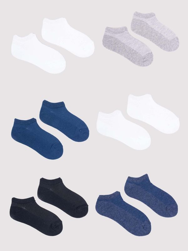 Yoclub Yoclub Man's Boys' Ankle Thin Cotton Socks Basic Plain Colours 6-pack SKS-0027C-0000-002