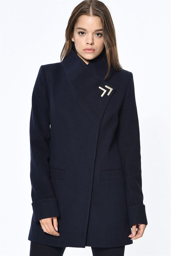 dewberry Z6634 DEWBERRY WOMEN'S COAT-NAVY BLUE