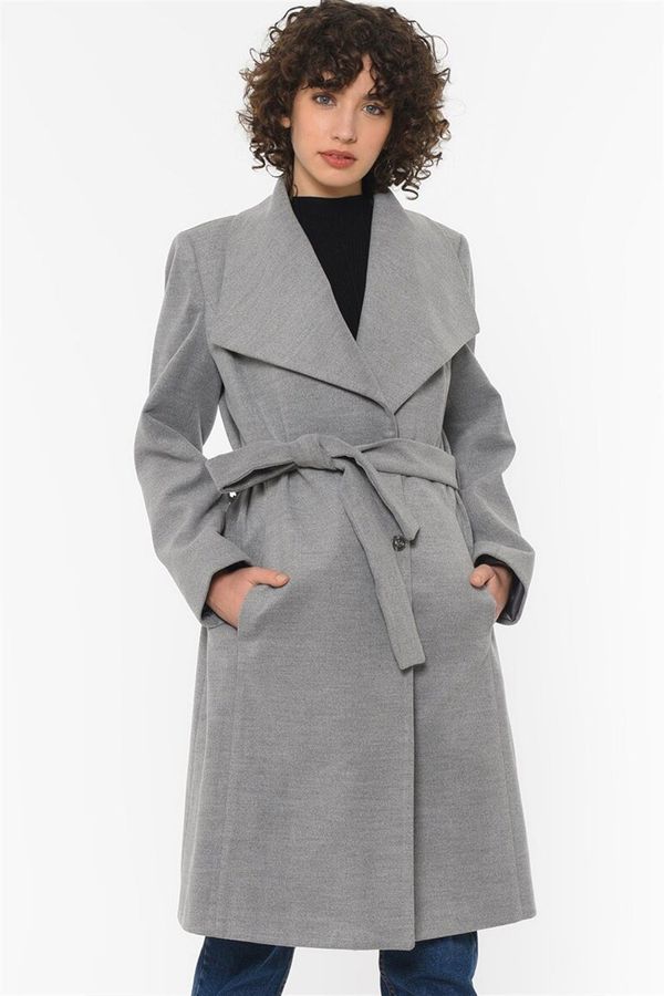 dewberry Z6639 DEWBERRY WOMEN'S COAT-GREY