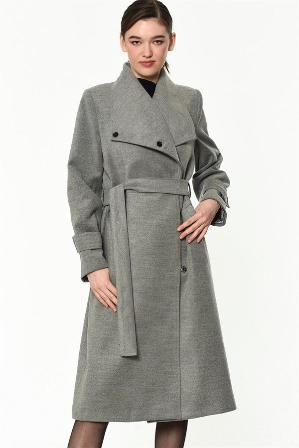 dewberry Z6645 DEWBERRY WOMEN'S COAT-LIGHT GREY