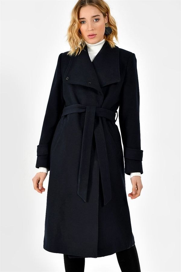 dewberry Z6645 DEWBERRY WOMEN'S COAT-NAVY BLUE