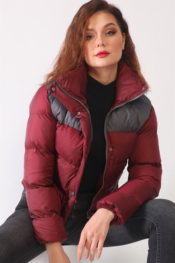 dewberry Z6649 DEWBERRY WOMEN'S COAT-BURGUNDY-ANTHRACITE