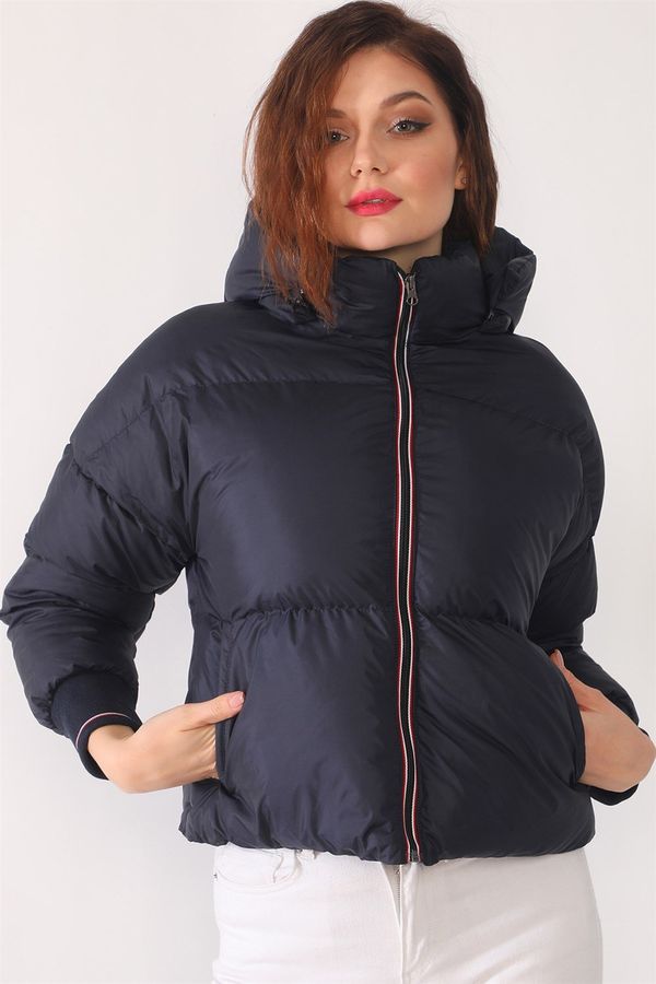 dewberry Z6650 DEWBERRY WOMEN'S INFLATABLE COAT-NAVY BLUE