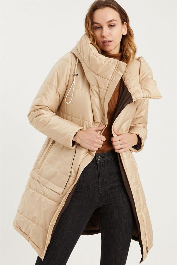 dewberry Z6652 DEWBERRY WOMEN'S COAT-BEIGE