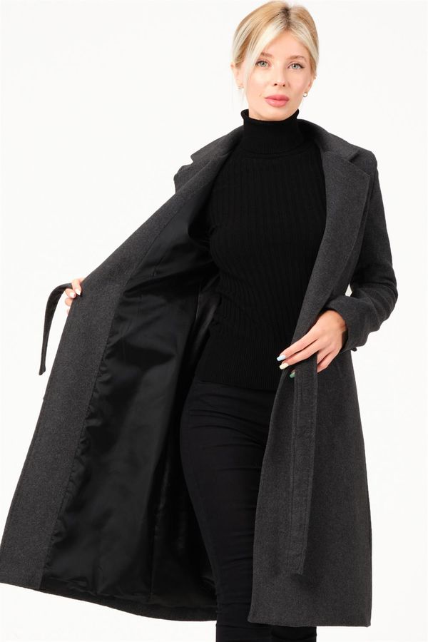 dewberry Z6739 DEWBERRY WOMEN'S COAT-DARK ANTHRACITE