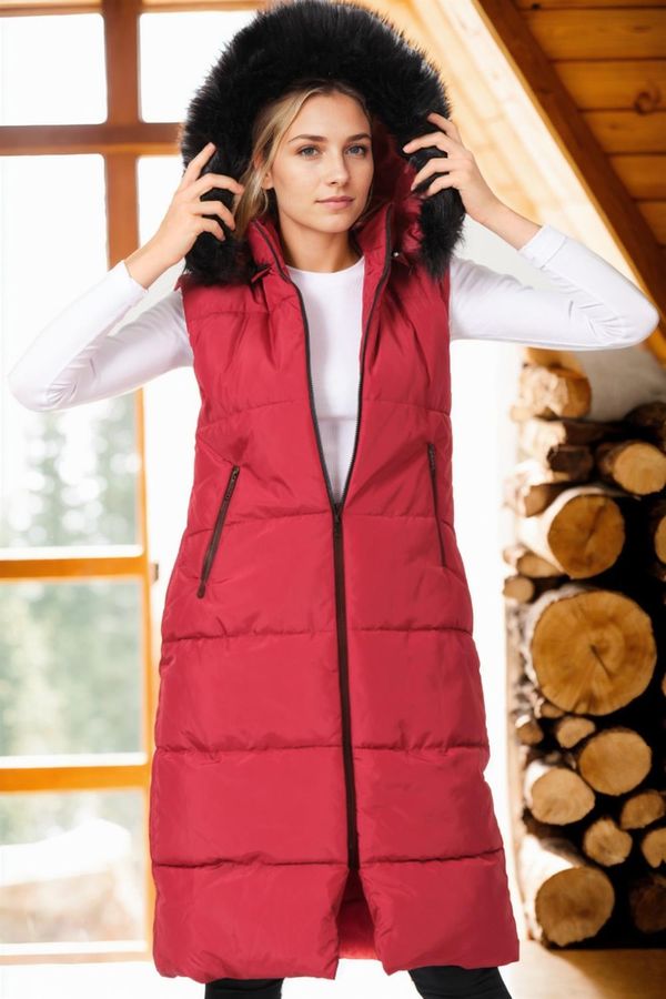 dewberry Z6741 DEWBERRY WOMEN'S VEST-LIGHT BURGUNDY