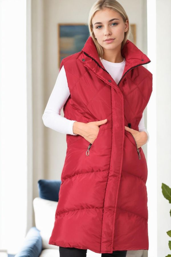 dewberry Z6743 DEWBERRY WOMEN'S VEST-BURGUNDY-1