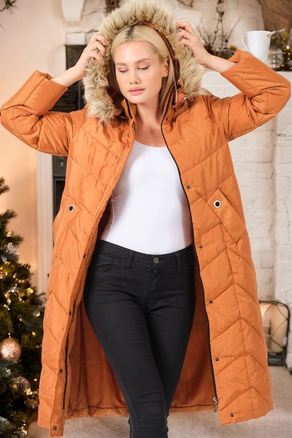 dewberry Z6751 DEWBERRY LADIES' COAT-PLAIN CAMEL