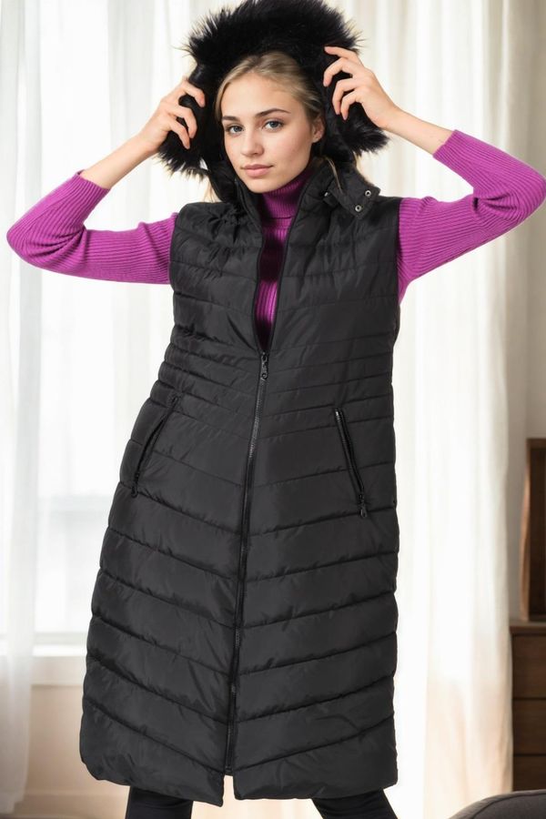 dewberry Z6752 DEWBERRY WOMEN'S VEST-BLACK-1