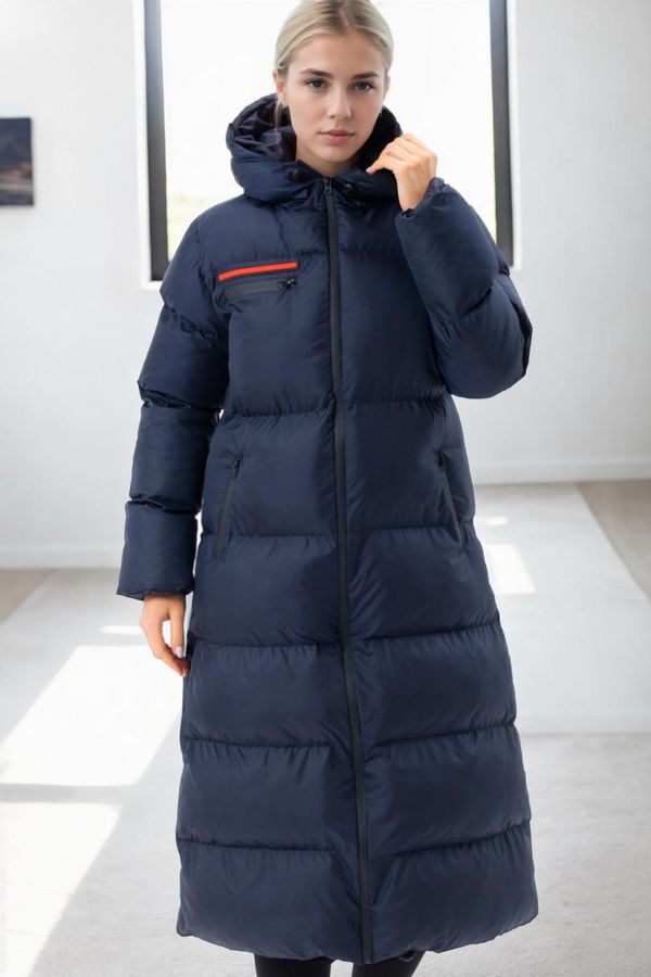 dewberry Z6756 DEWBERRY LADIES' INFLATABLE COAT-NAVY-1