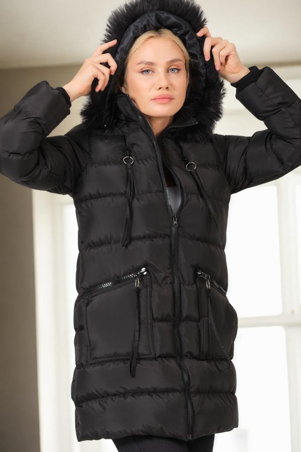 dewberry Z6763 DEWBERRY WOMEN'S COAT-BLACK-1