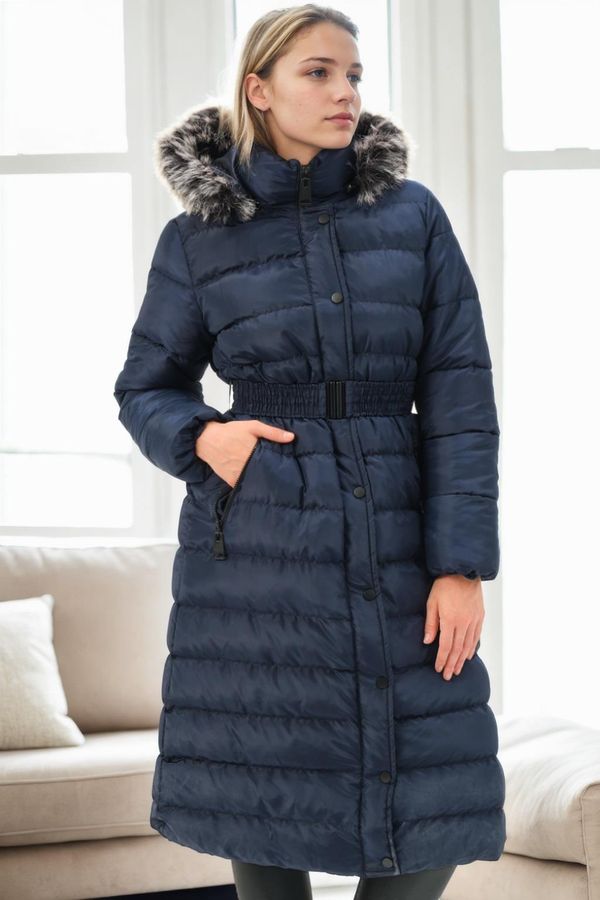 dewberry Z6769 DEWBERRY WOMEN'S COAT-NAVY-1