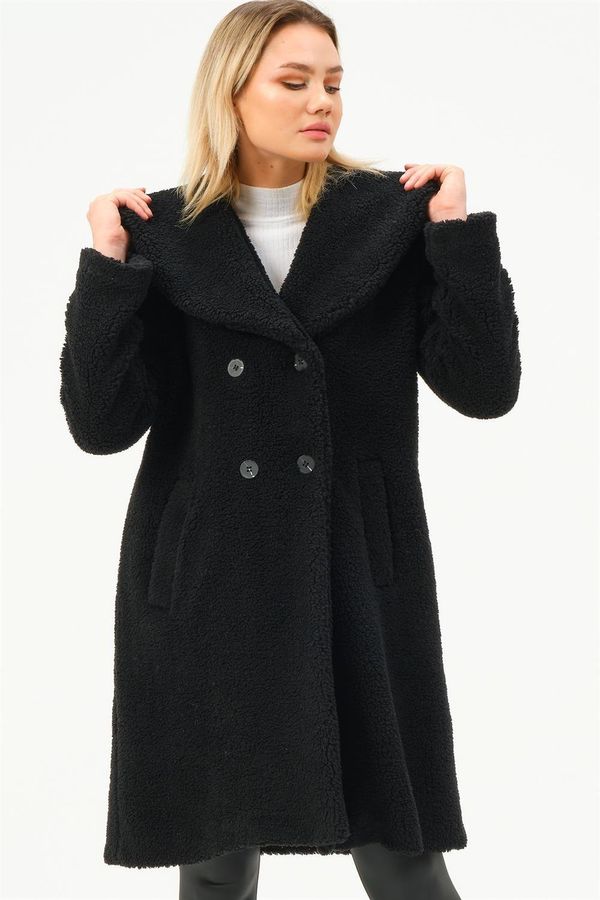 dewberry Z6776 DEWBERRY WOMEN'S COAT-BLACK