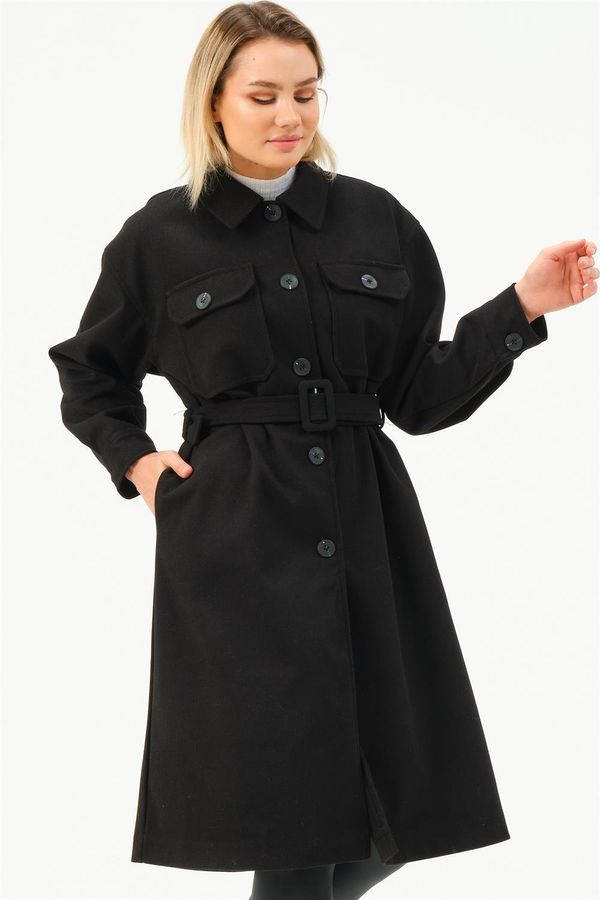 dewberry Z6777 DEWBERRY WOMEN'S COAT-BLACK