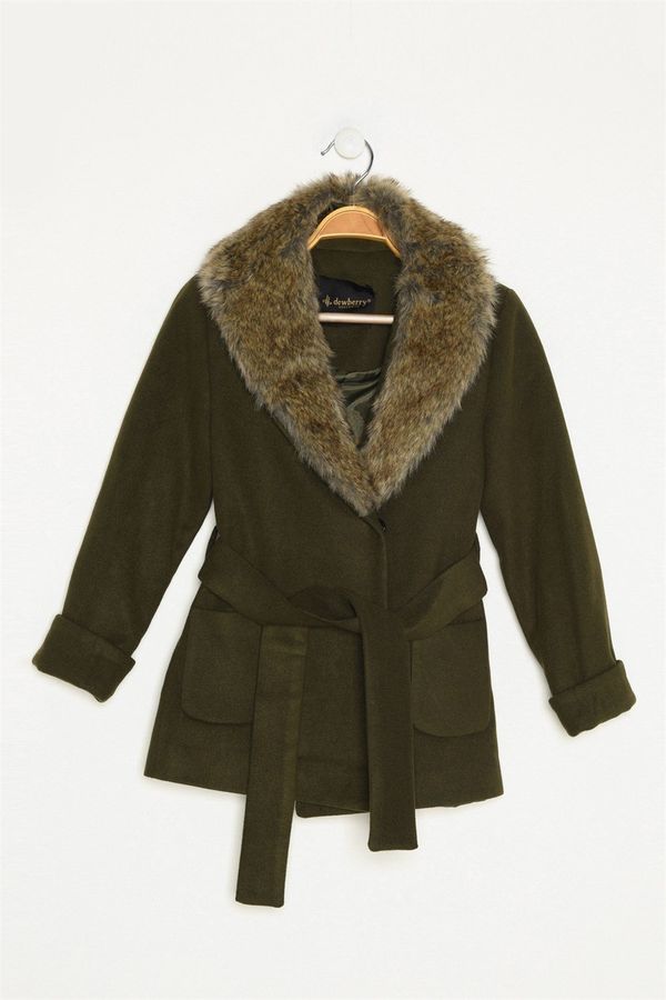 dewberry Z8001 DEWBERRY GIRLS' COAT-KHAKI