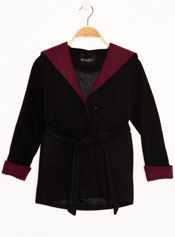 dewberry Z8002 DEWBERRY GIRLS' COAT-BLACK