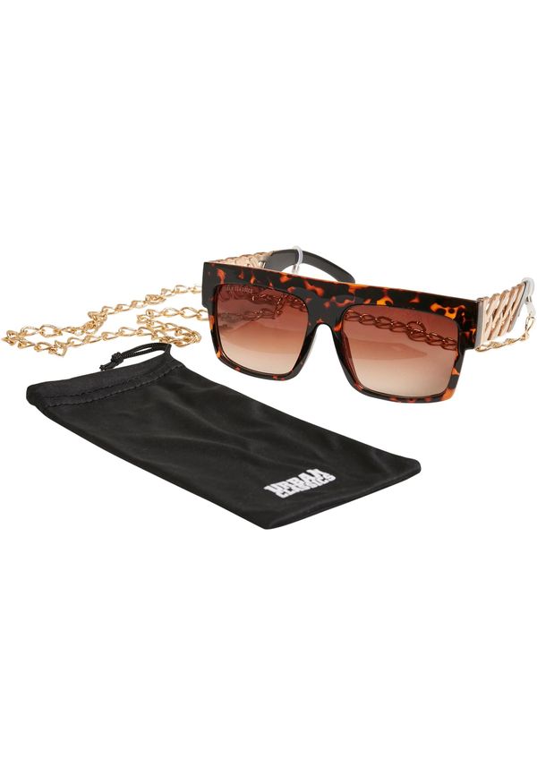 Urban Classics Accessoires Zakynthos sunglasses with chain amber/gold