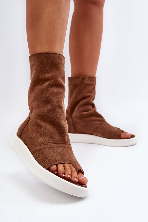 Kesi Zazoo 3441 Women's suede sandals with brown upper