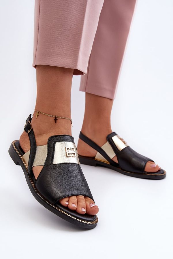 Kesi Zazoo Women's Leather Sandals Black