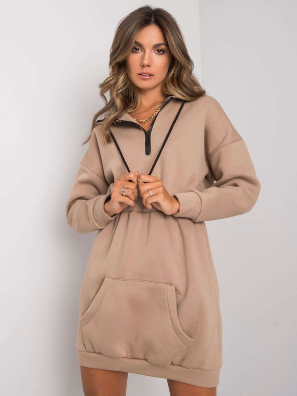 ex moda Ženska haljina Fashionhunters Beige