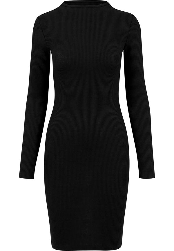 UC Ladies Ženska rebrasta haljina URBANI KLASICI - crna