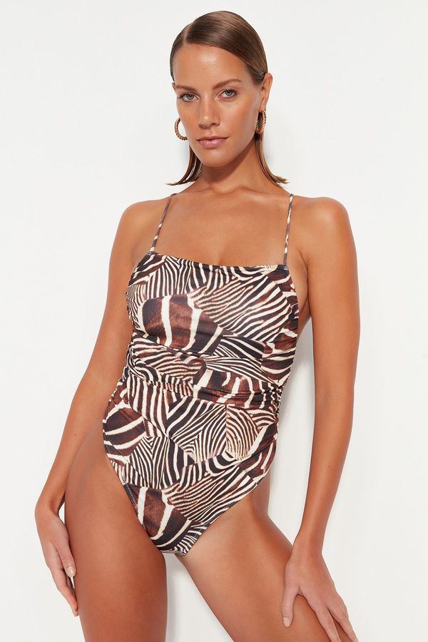 Trendyol Ženski jednodijelni kupaći kostim Trendyol TBESS23MA00368/Multi-color
