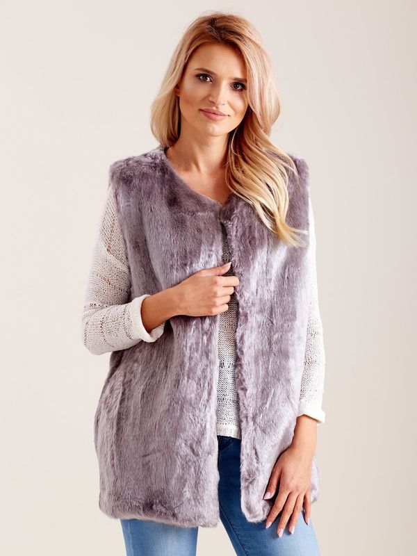 Wool Fashion Italia Ženski prsluk Fashionhunters Faux Fur