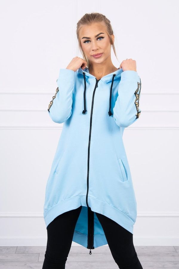 Kesi Zip-up sweatshirt in back cyan