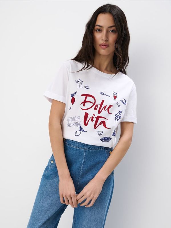 Mohito Mohito - Pamučna majica kratkih rukava sa štampom