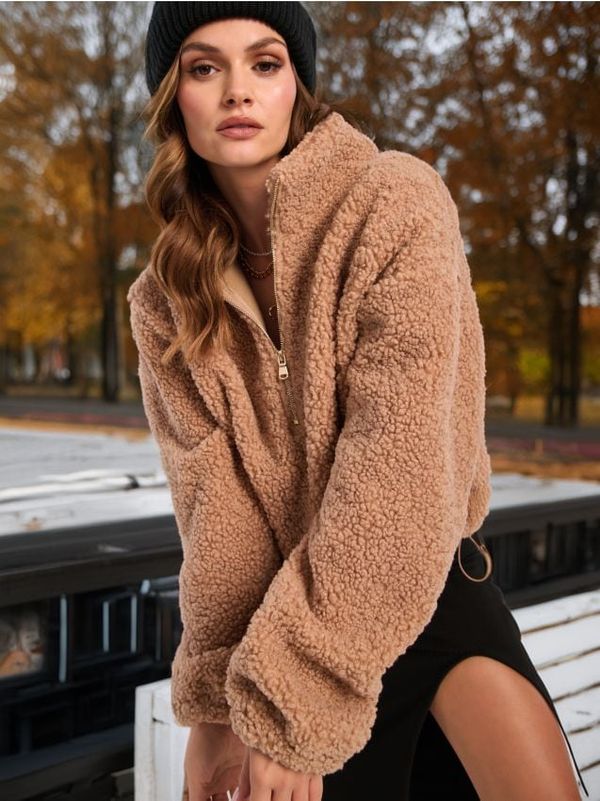 Sinsay Sinsay - Bluza s visokim ovratnikom - krem