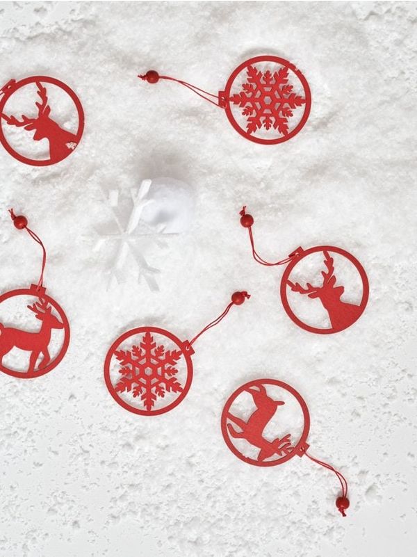 Sinsay Sinsay - Božićni ukras 9 pack - crveno