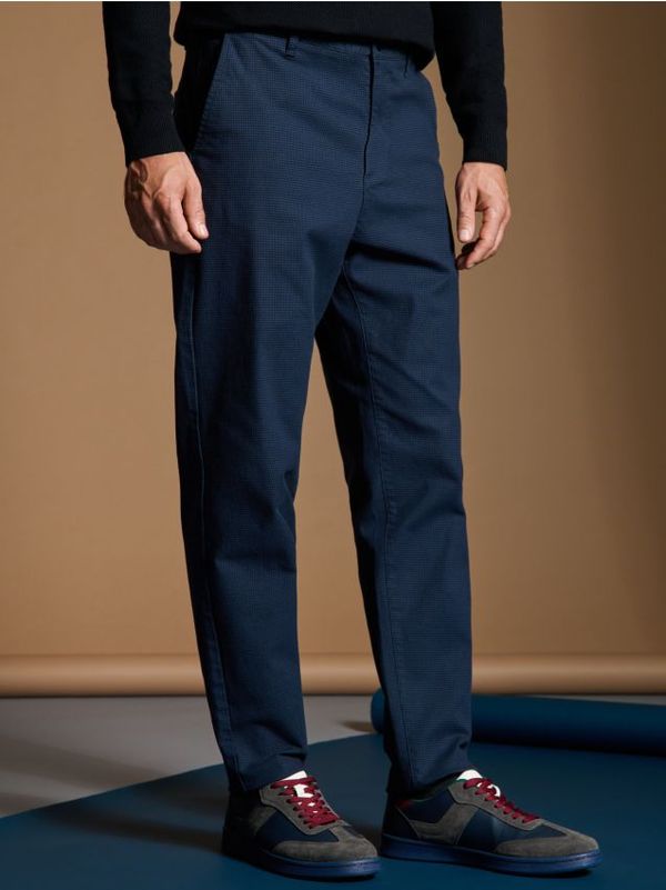 Sinsay Sinsay - Chino hlače od tkanine - mornarsko plava