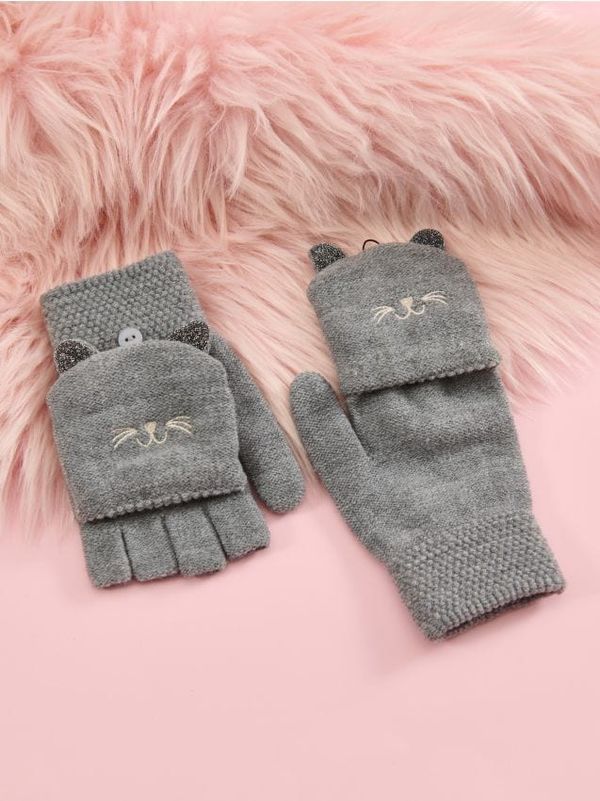 Sinsay Sinsay - Fingerless mittens - sivo