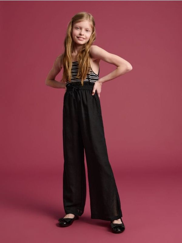 Sinsay Sinsay - Hlače od mješavine lana - crno