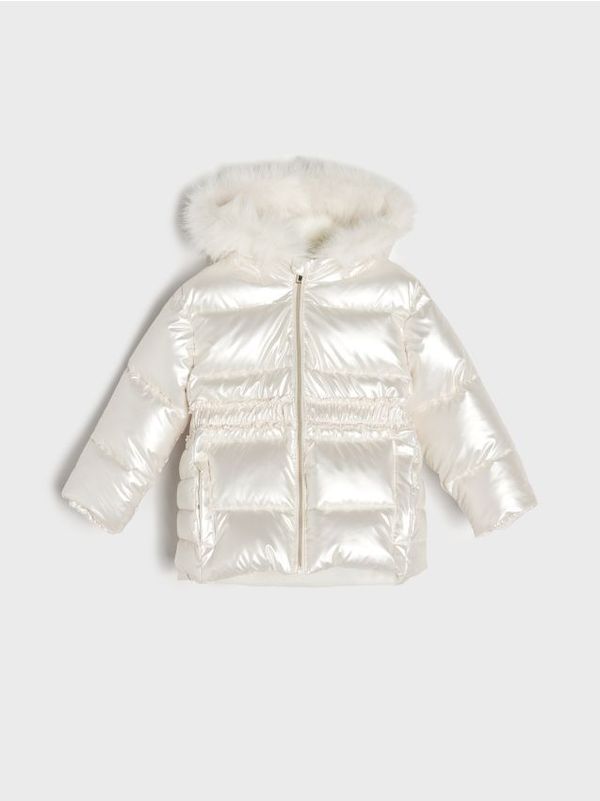 Sinsay Sinsay - Jakna s kapuljačom - srebrno