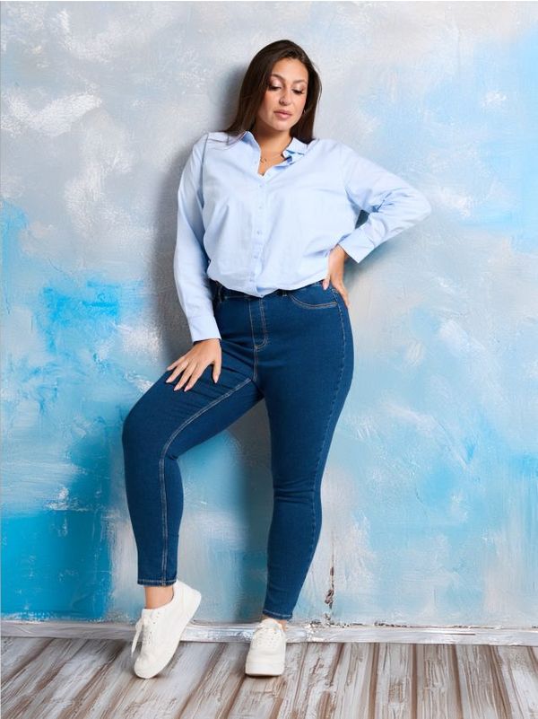 Sinsay Sinsay - Jegging hlače PLUS SIZE - mornarsko plava