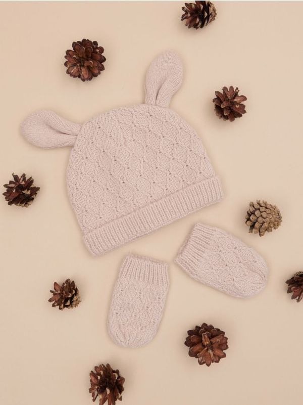 Sinsay Sinsay - Komplet kape i rukavica - roze