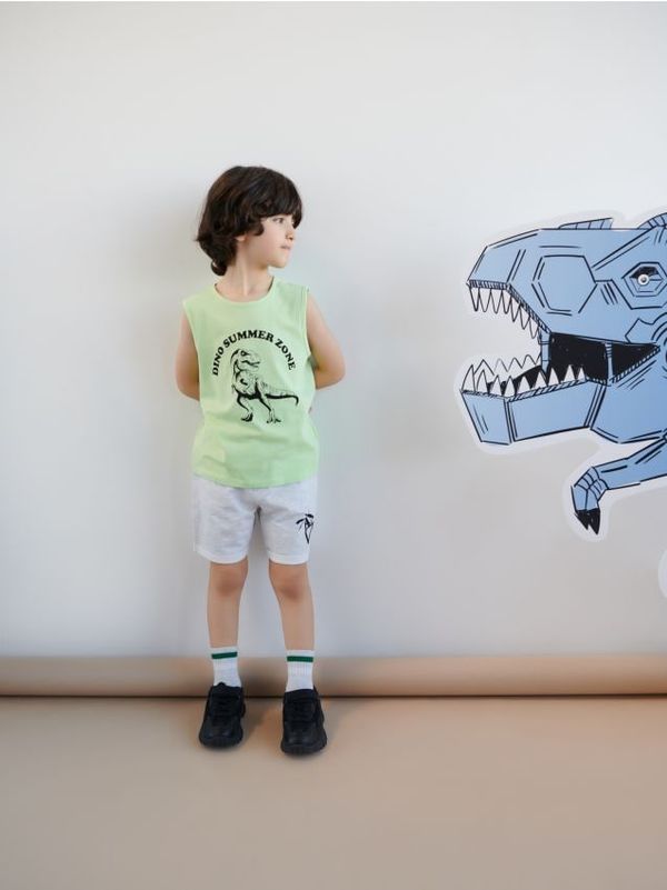 Sinsay Sinsay - Komplet topa, majice kratkih rukava i kratkih pantalona - zelena