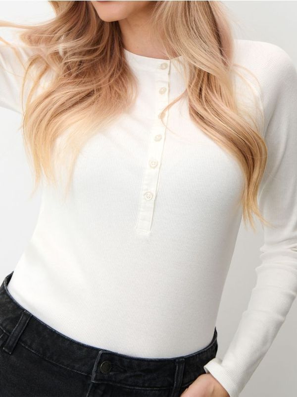 Sinsay Sinsay - Majica dugih rukava - krem