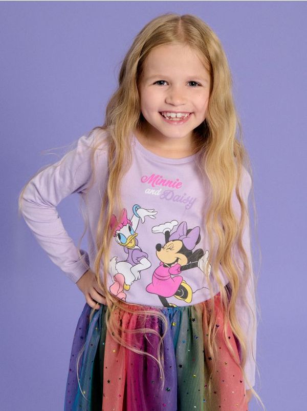 Sinsay Sinsay - Majica dugih rukava Minnie Mouse - ljubičasta