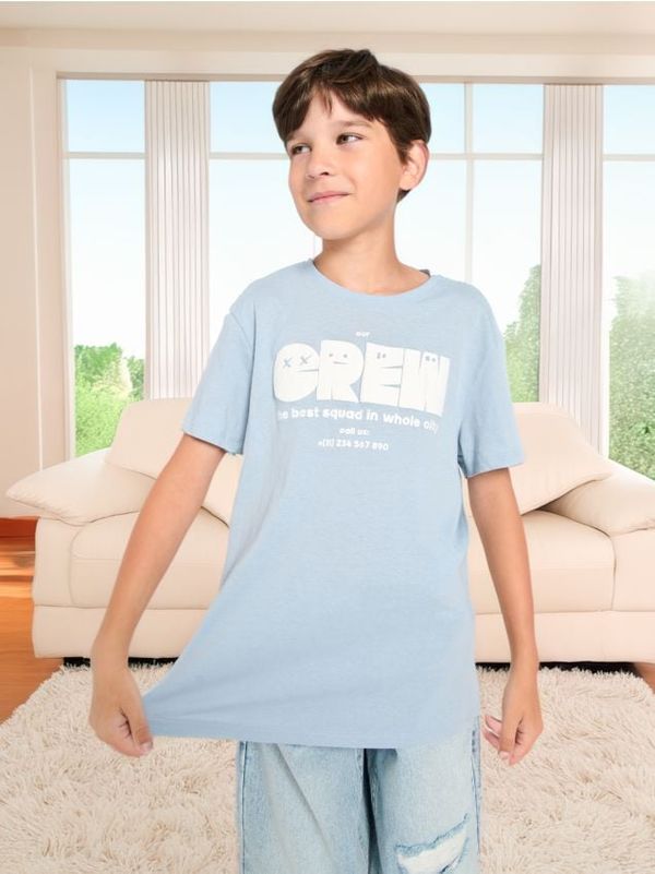 Sinsay Sinsay - Majica dugih rukava s printom - svijetlo plava