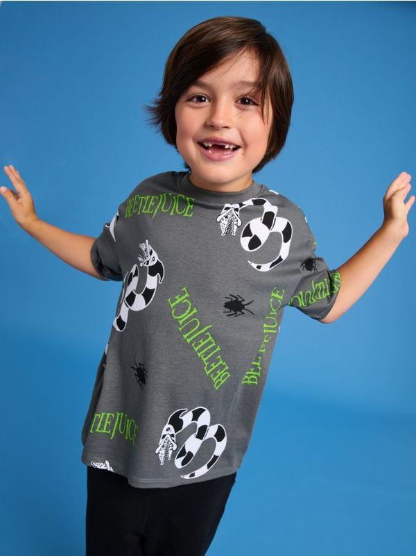 Sinsay Sinsay - Majica kratkih rukava Beetlejuice - siva